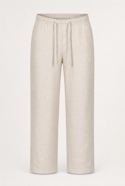 Pure Linen Trousers - Beige