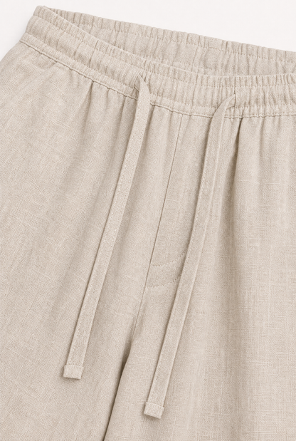 Pure Linen Trousers - Beige