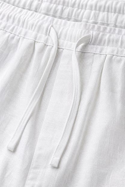 Pure Linen Trousers - White