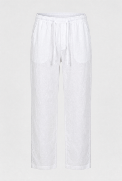 Pure Linen Trousers - White