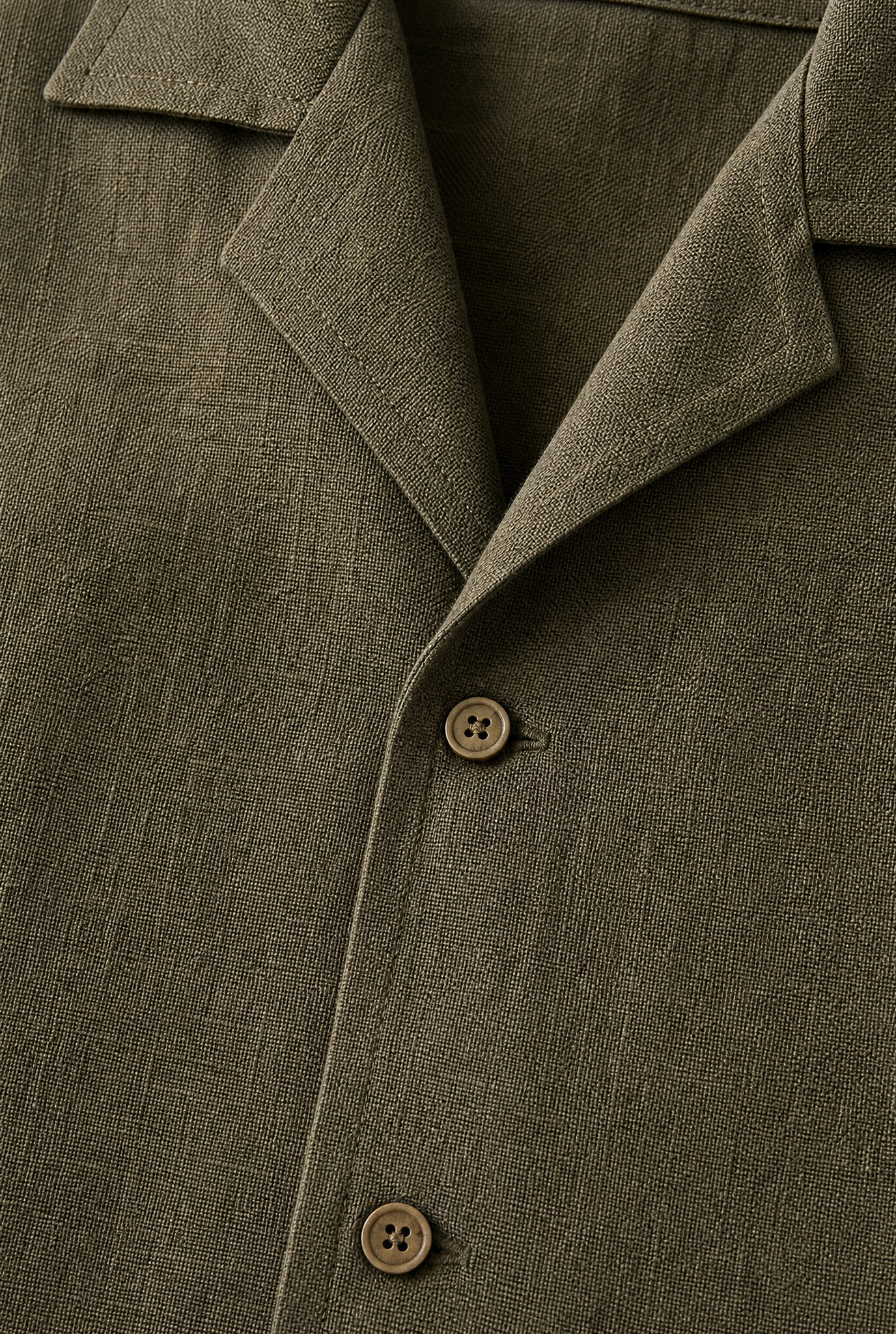 Pure Linen Shirt - Olive