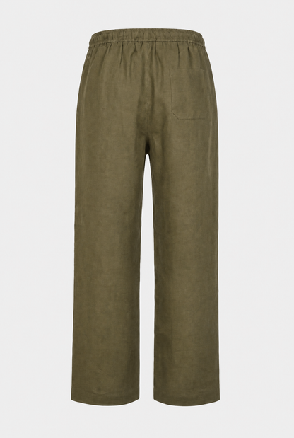 Pure Linen Trousers – Mediterranean Olive