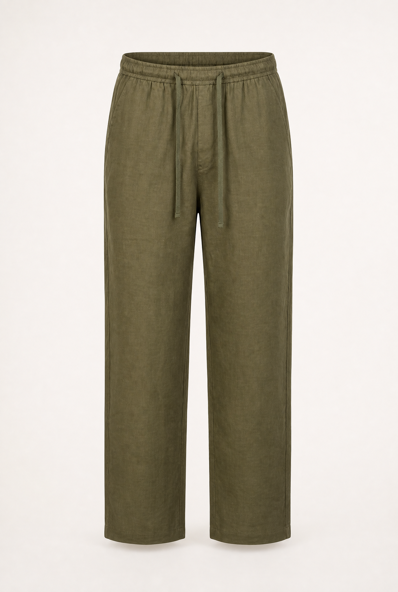 Pure Linen Trousers – Mediterranean Olive