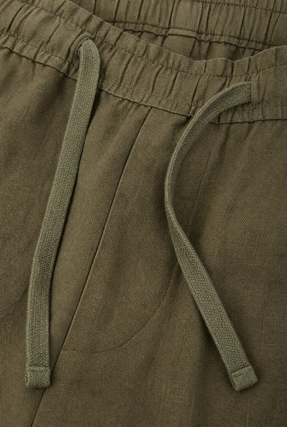 Pure Linen Trousers – Mediterranean Olive